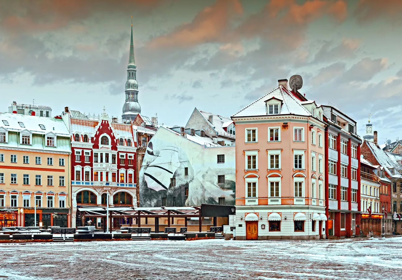 Centro da cidade antiga de Riga - capital da Letónia, a Europa