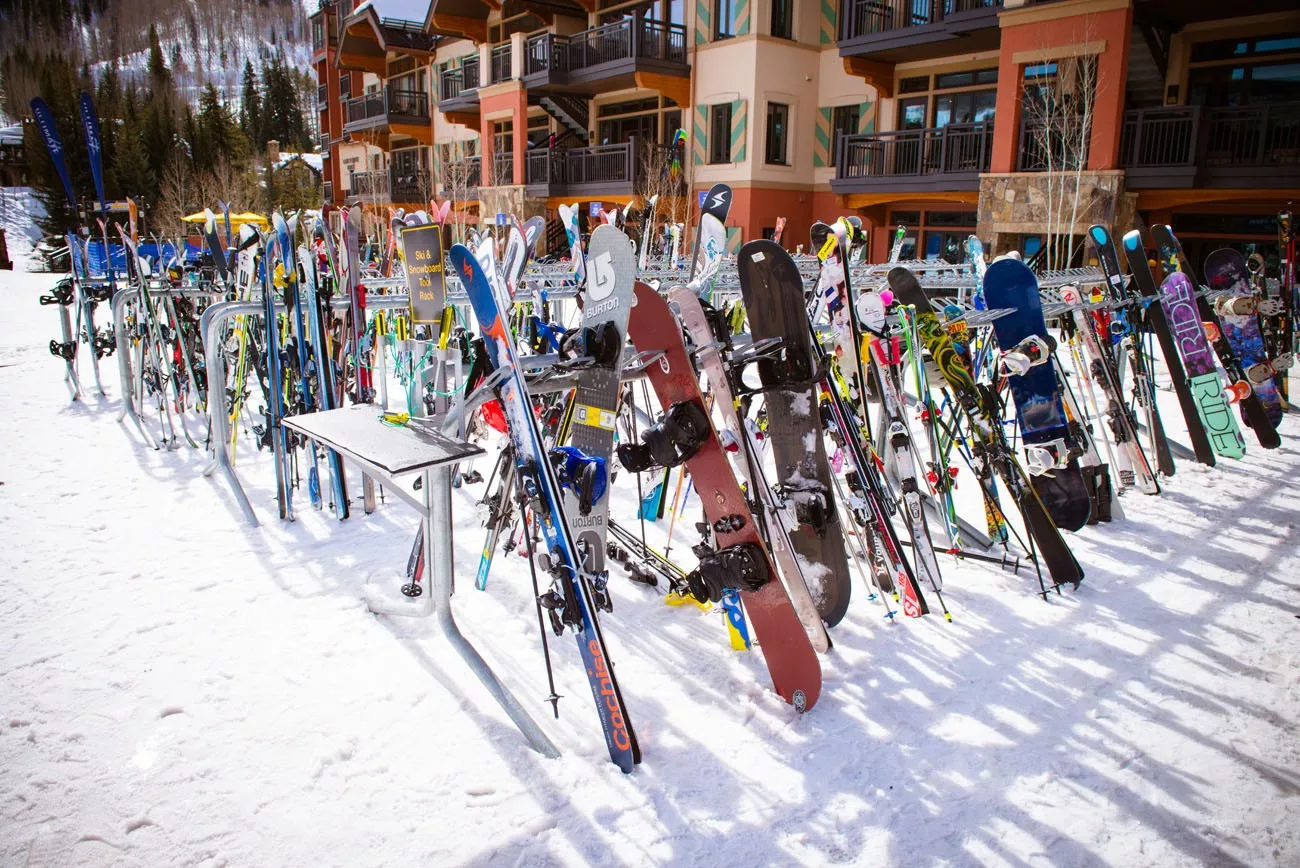 SkIers and lift during ski season in Vail, Colorado