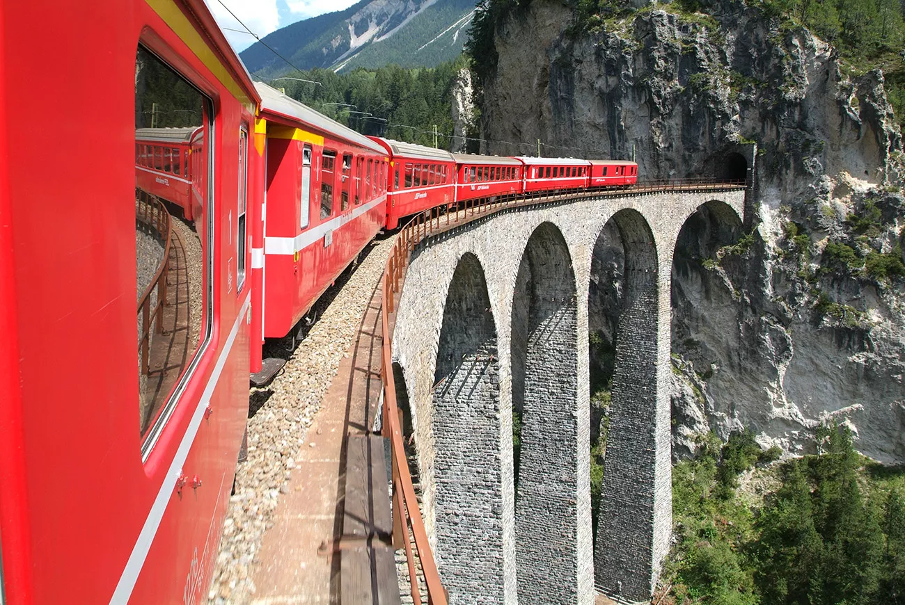 As Montanhas Suíças de Trem