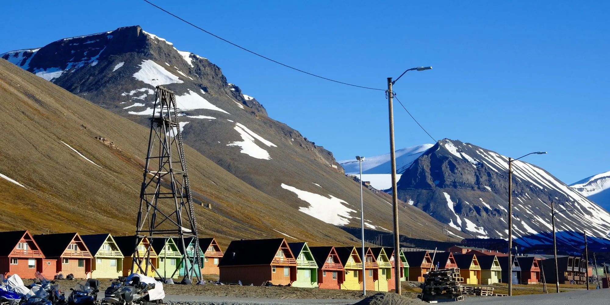 Cidade de Longyearbyen, Spitsbergen, na Noruega
