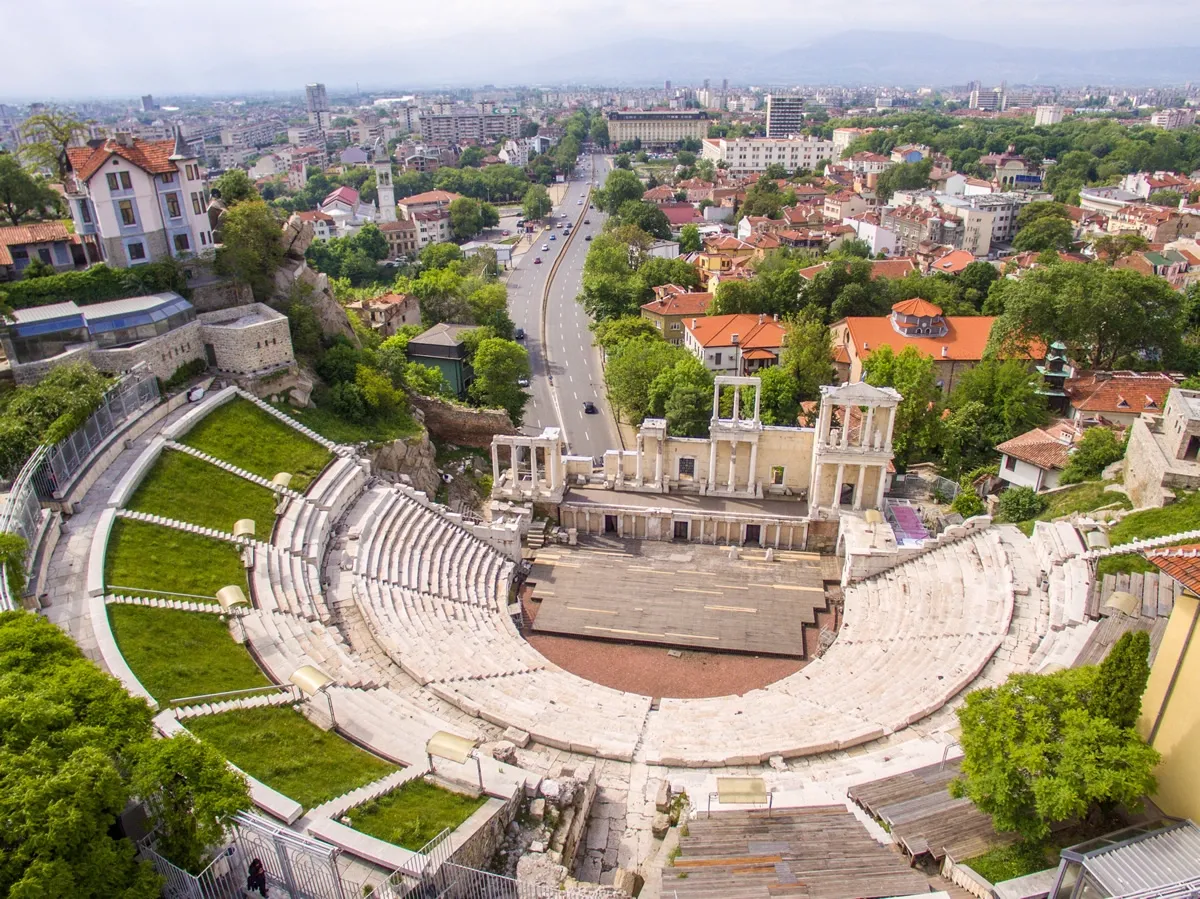 Forum Romano de Filipopolis em Plovdiv,, Bulgária