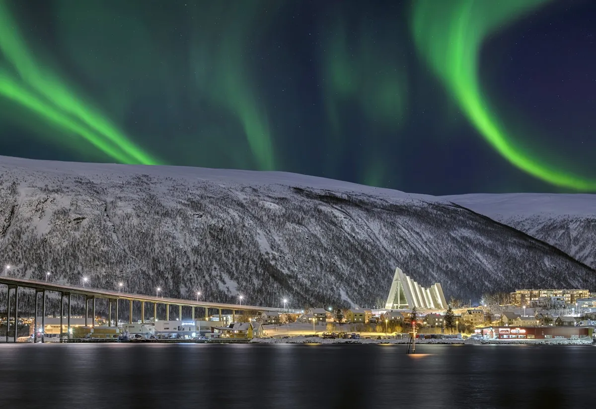 Luzes do Norte em Tromso, Noruega
