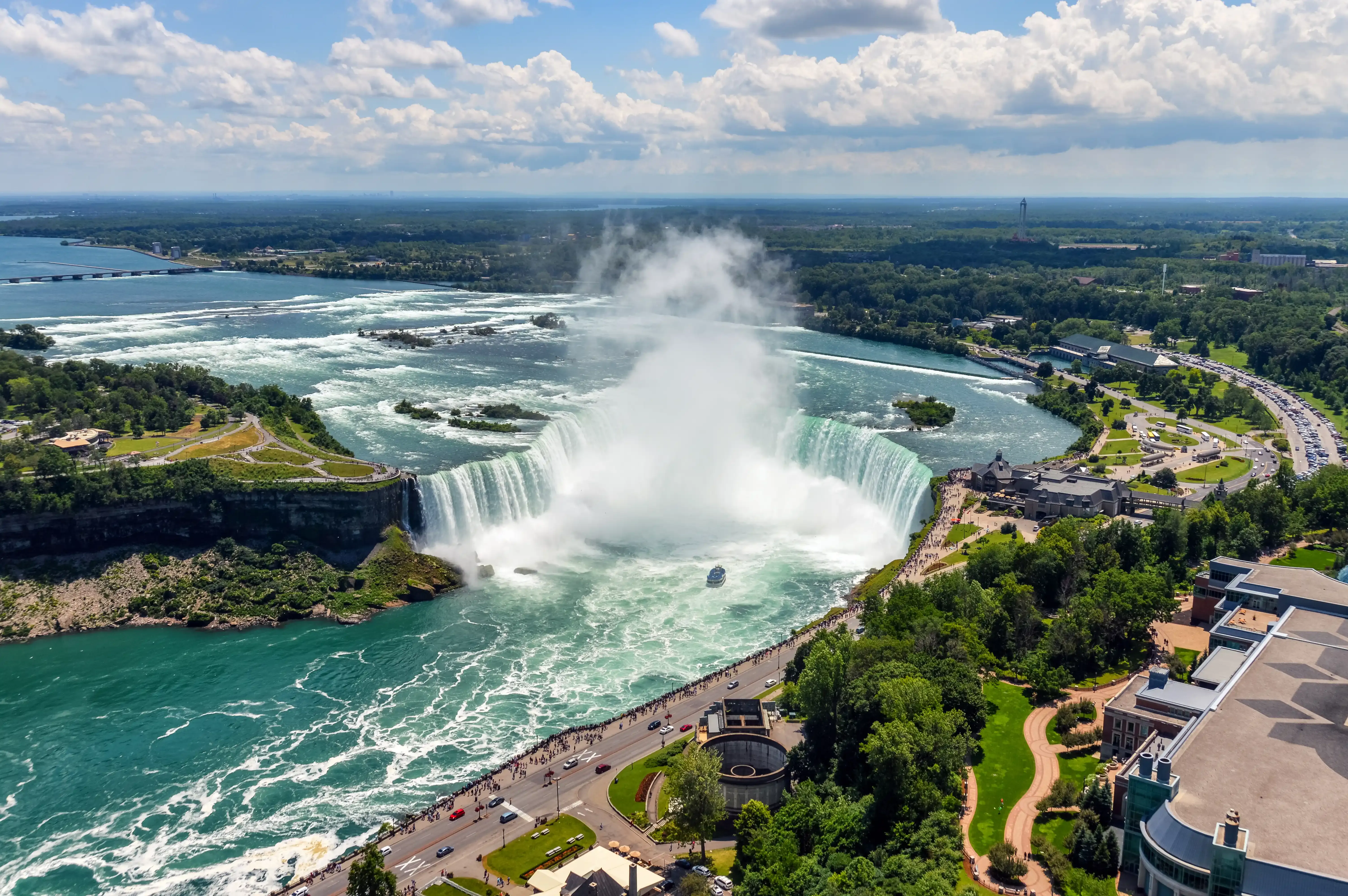 Vista das Cataratas de Niágara de cima, Canadá