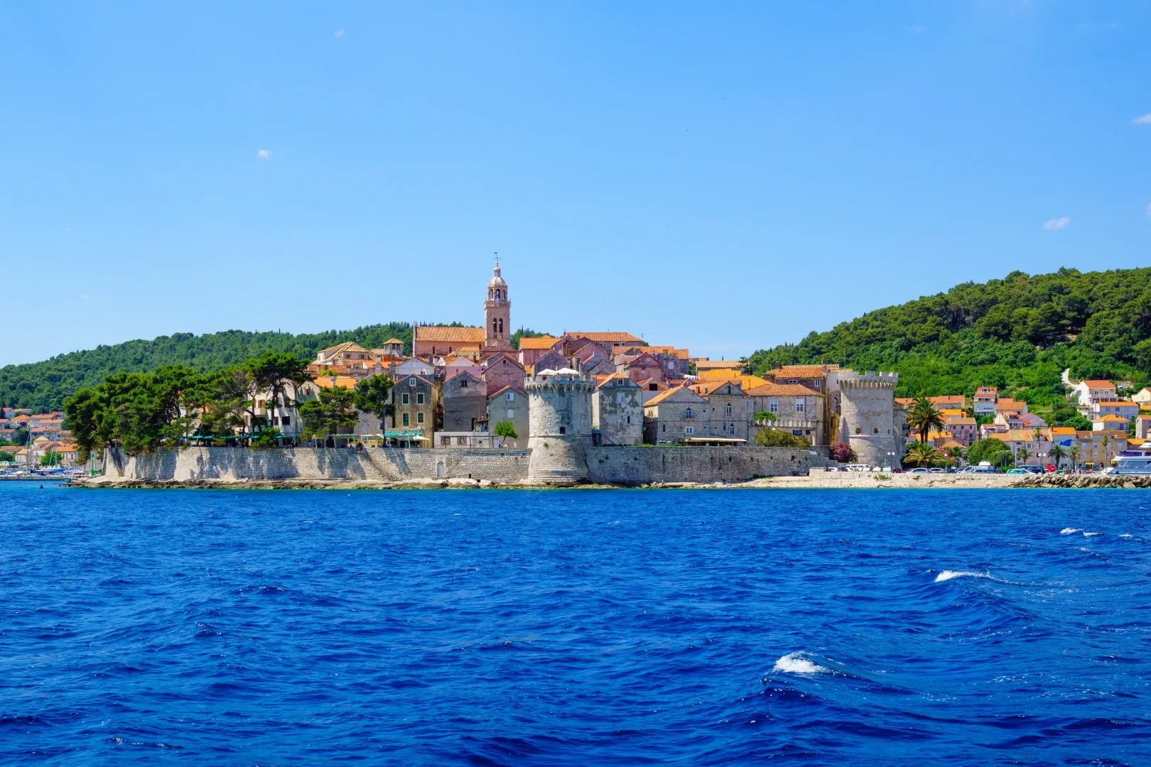 Fortificação na costa de Korcula, Croacia