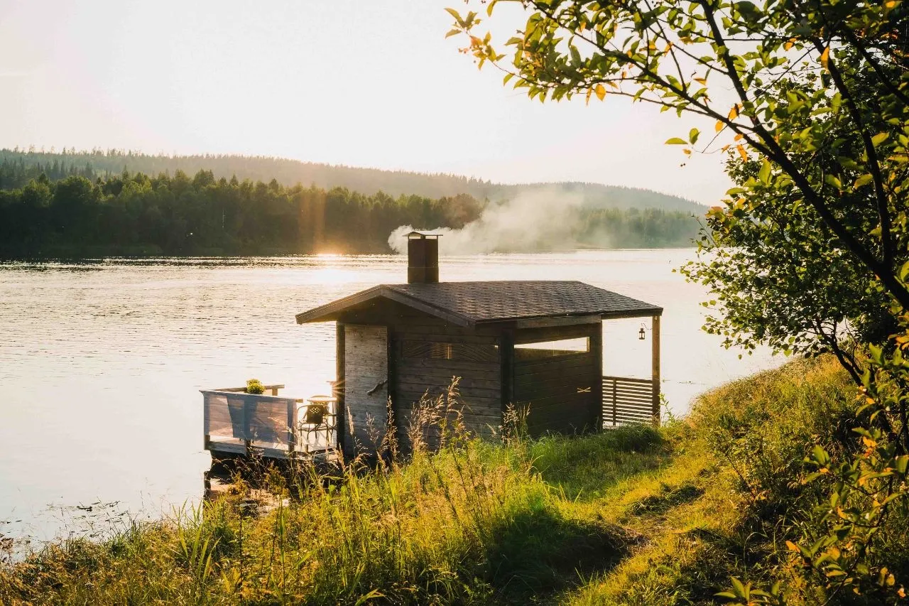 Sauna em Rovaniemi no Verão, Lapônia, Finlândia